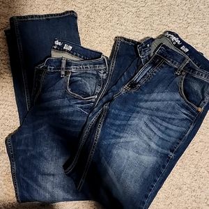 2 PAIRS!!! Wrangler Slim Fit Boot Cut Jeans 32×32